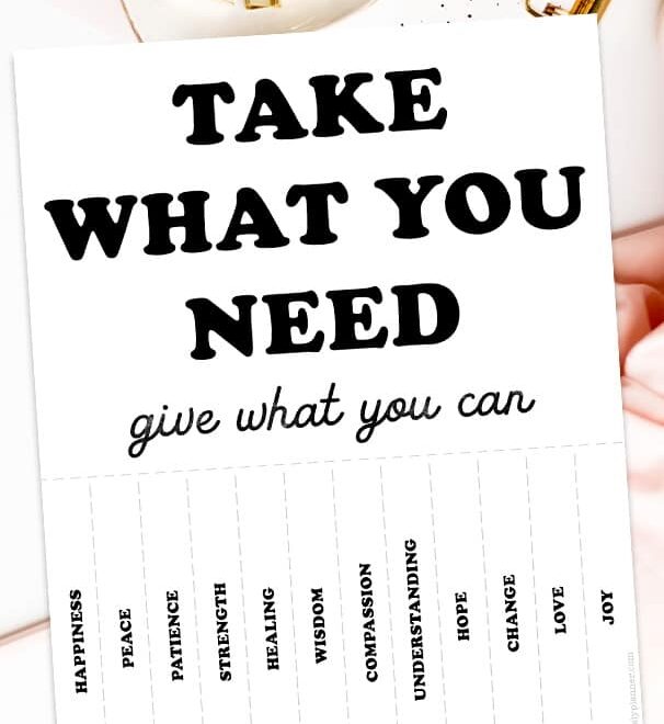 Free Printable Take What You Need Poster Lovely Planner