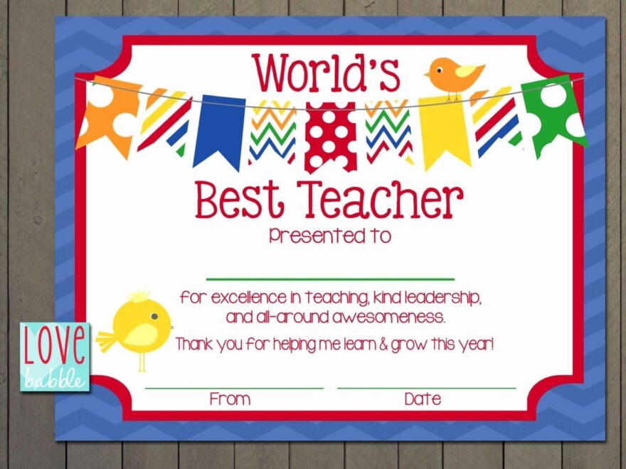 Free Printable Teacher Appreciation Certificates