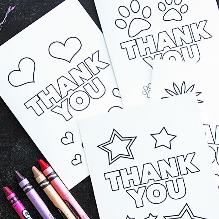 Free Printable Thank You Cards For Kids To Color Send Free Thank 