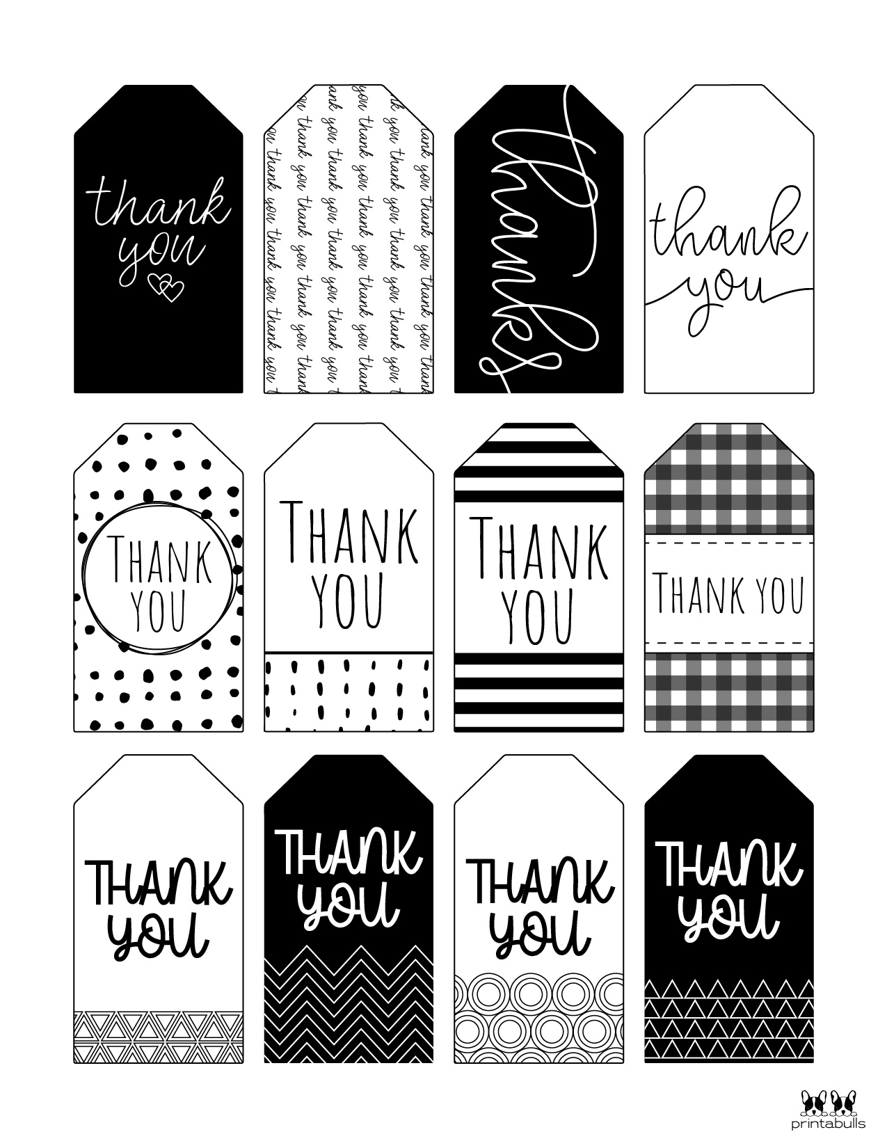 Free Printable Thank You Tags 300 Tags PrintaBulk