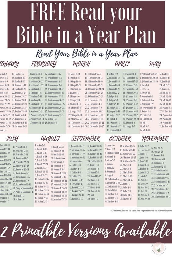 FREE Printable To Help You Succeed At Reading Your Bible In A Year 