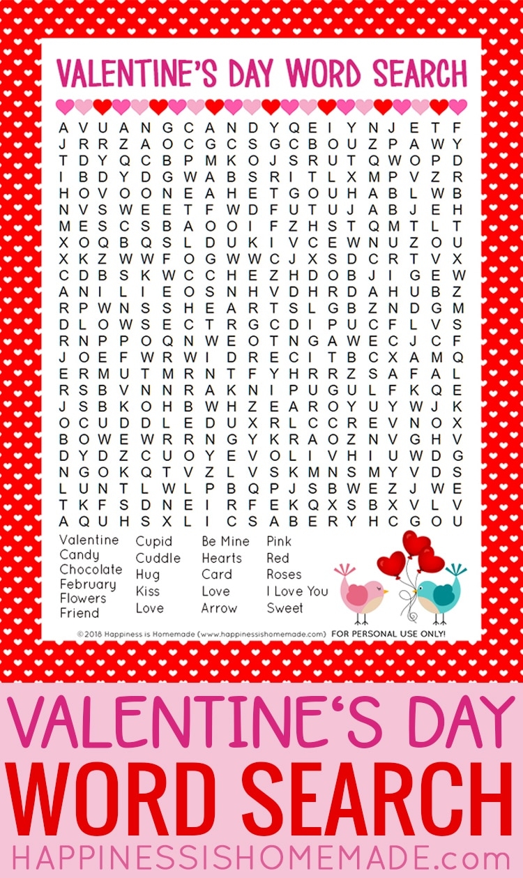 Free Printable Valentine 39 s Day Word Search