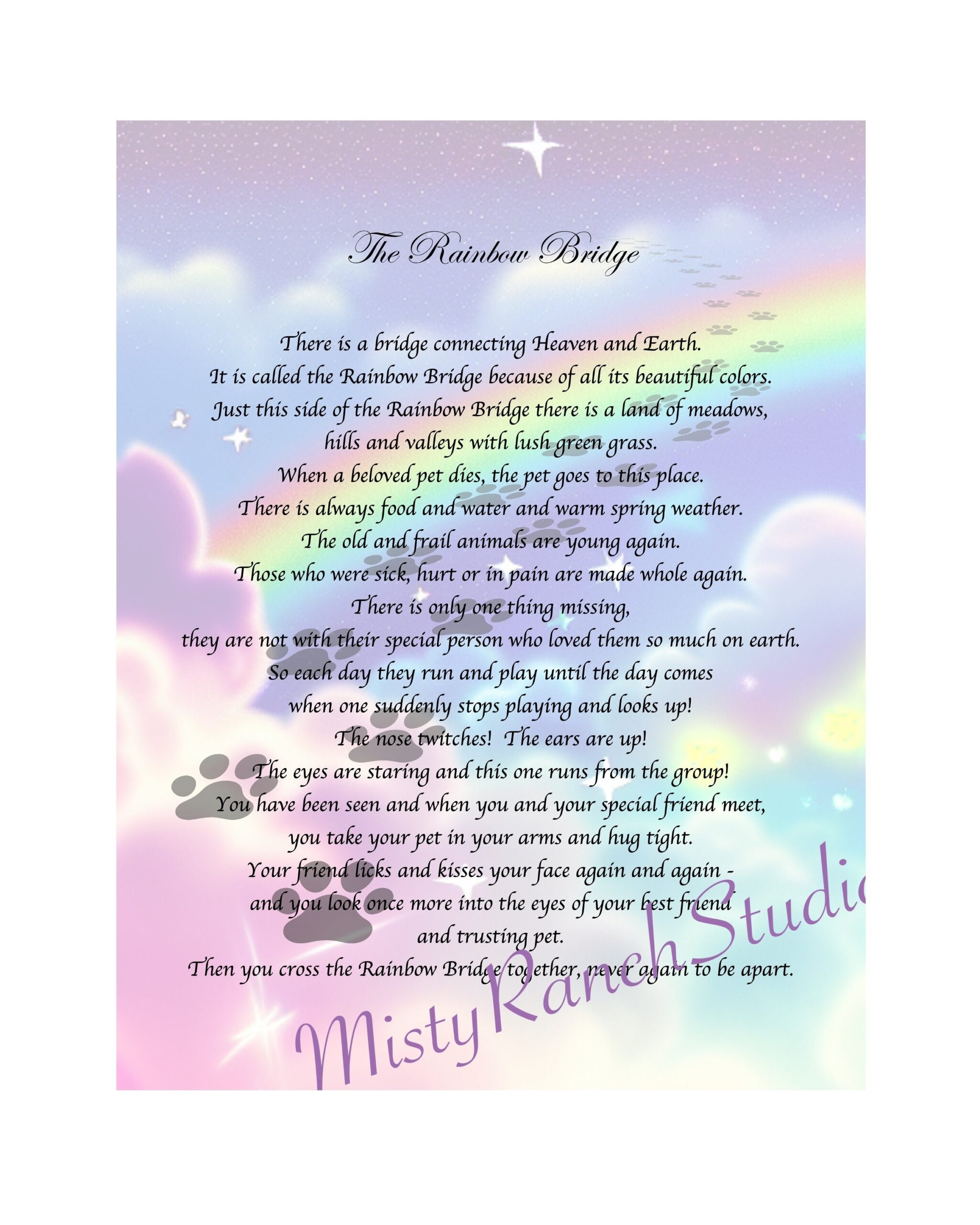 Free Printable Version Of The Rainbow Bridge Poem Download Free 