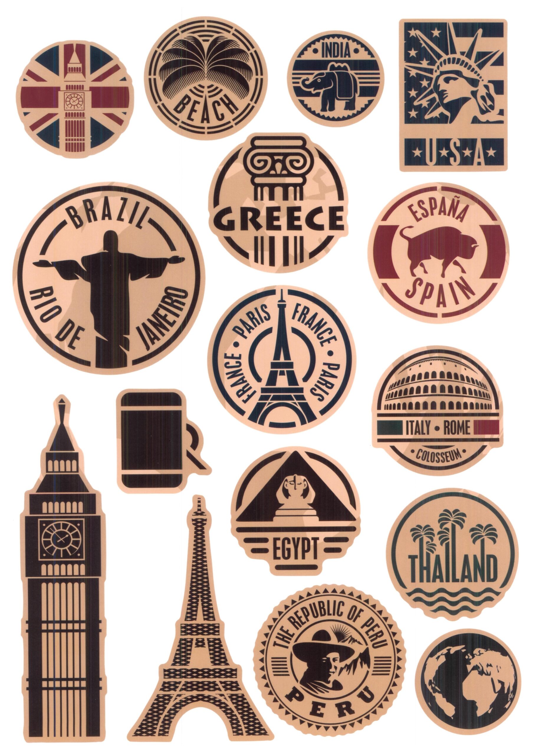 Free Printable Vintage Luggage Stickers