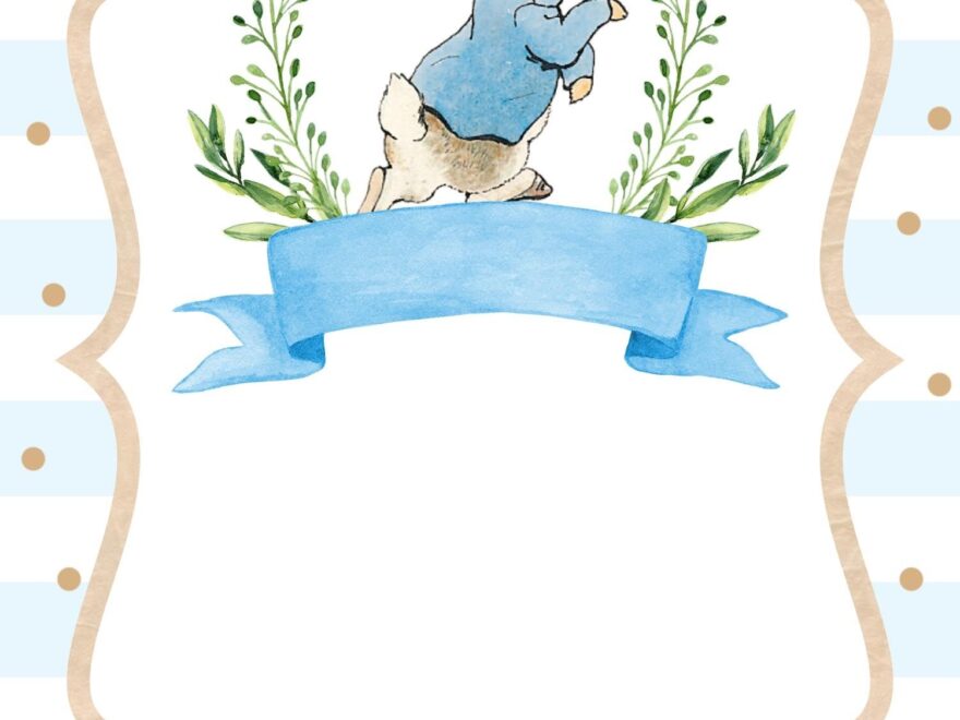 Free Printable Watercolor Peter The Rabbit Baby Shower Invitation