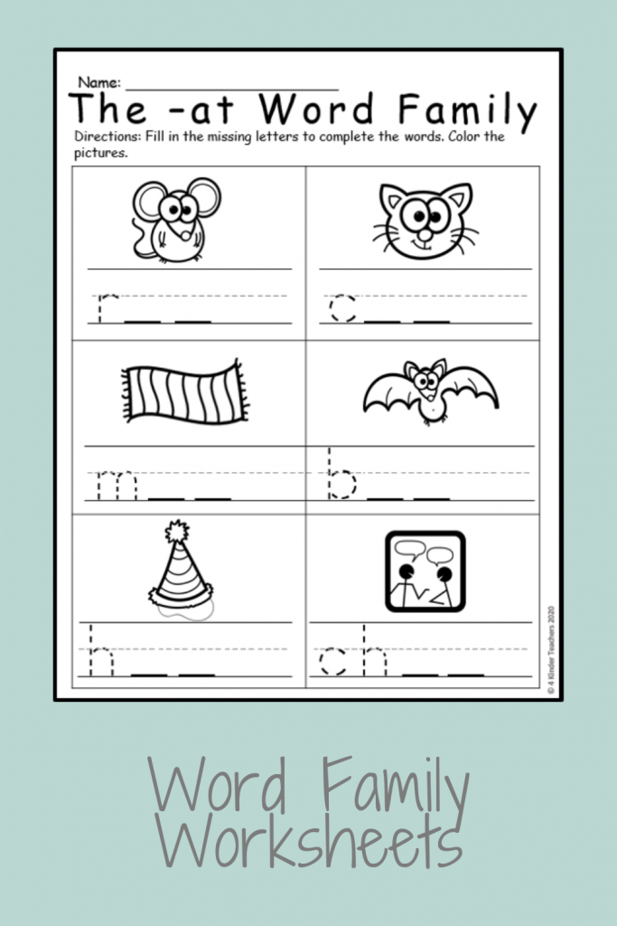 T Word Families Free Printable