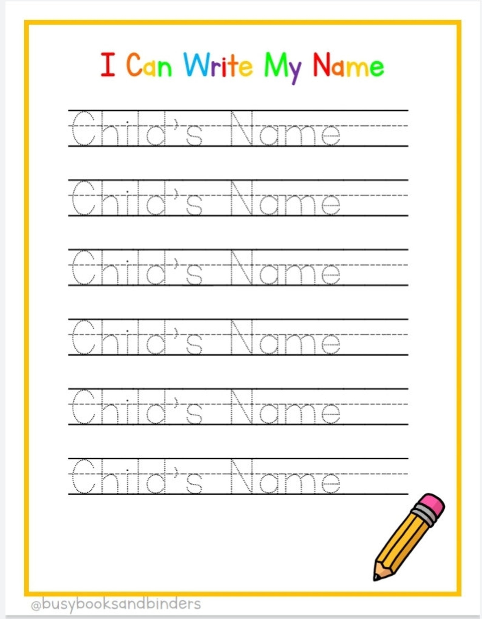 Free Printables Name Tracing