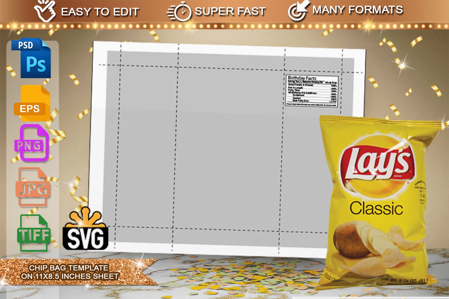 Free Printable Chip Bag Template