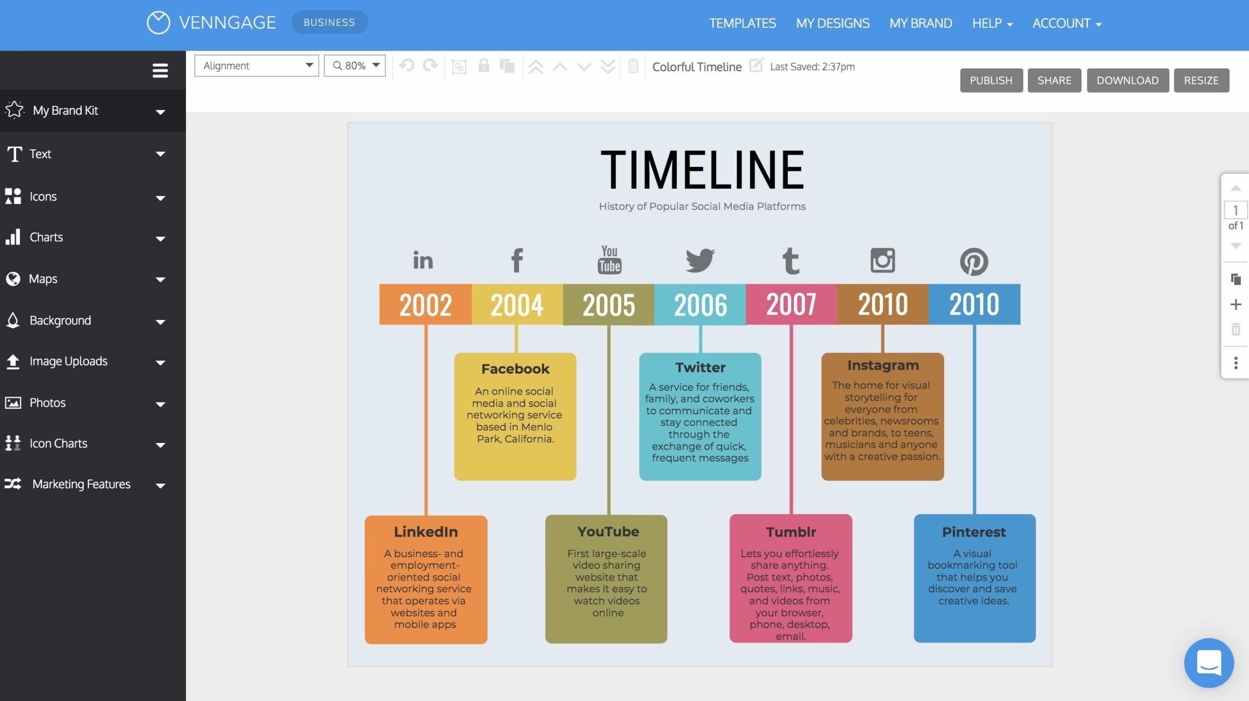 Free Timeline Maker Create A Timeline Online Timeline Infographic 