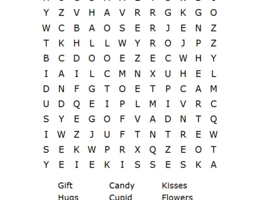 Free Valentines Day Word Search Word Search Printable