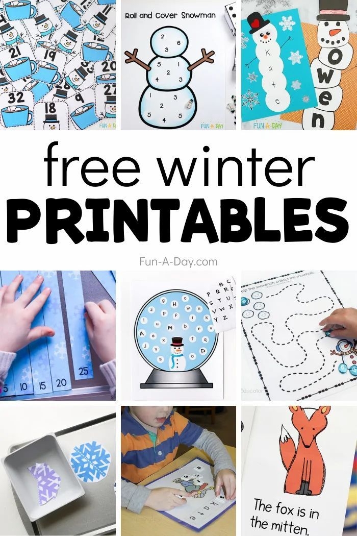 Free Winter Printables For Preschool And Kindergarten Winter Theme 