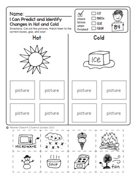 FREEBIE NO PREP First Grade Science Doodles Printables TPT