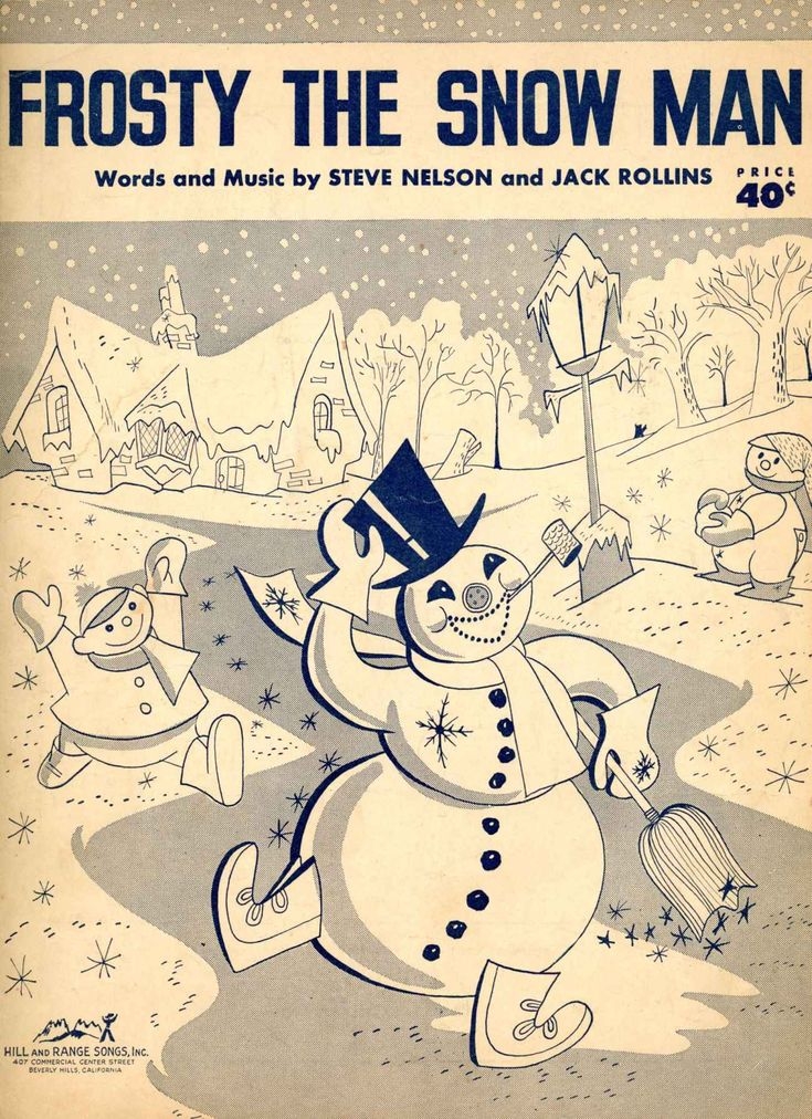 Frosty The Snowman Vintage Sheet Music 1950 Christmas Holidays Steve 