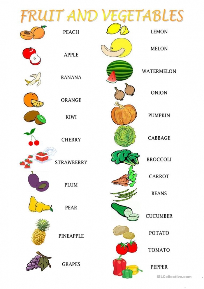 Fruit And Veggies Are Worksheets 99Worksheets