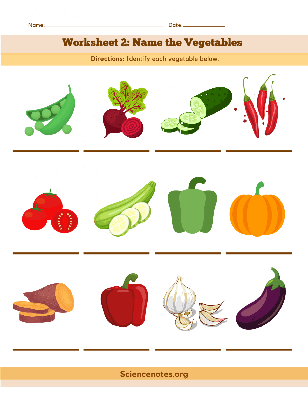 Fruits And Vegetables Worksheets