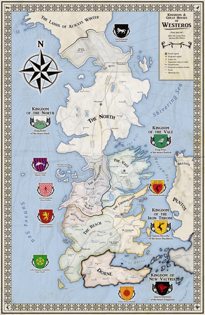 Printable Game Of Thrones Map