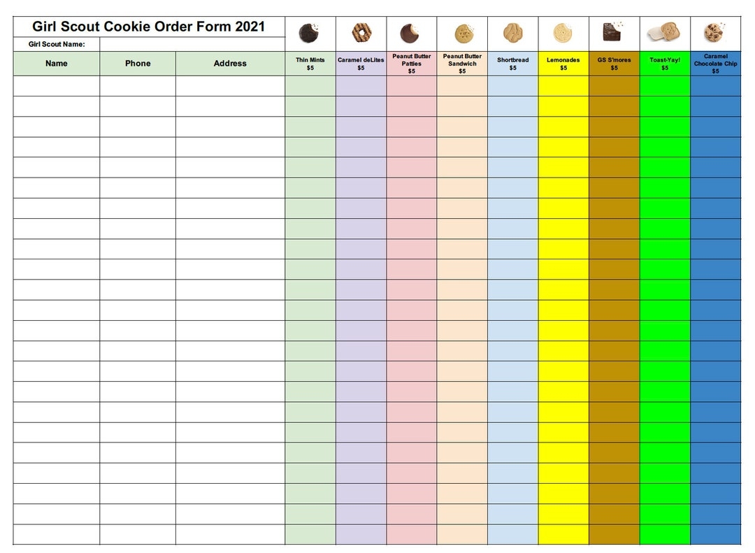 Girl Scout Cookies 2025 Order Form Reggi Charisse