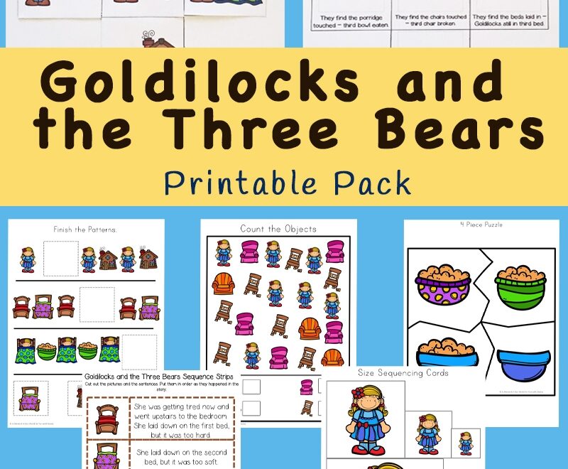Goldilocks And The Three Bears Printable Pack Fun With Mama