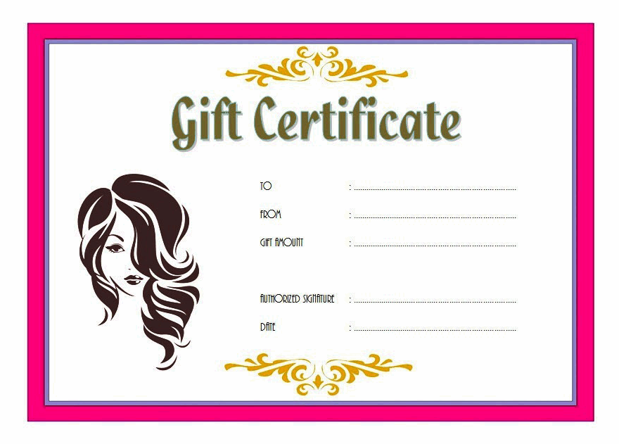Hair Salon Gift Certificate Template Free Printable