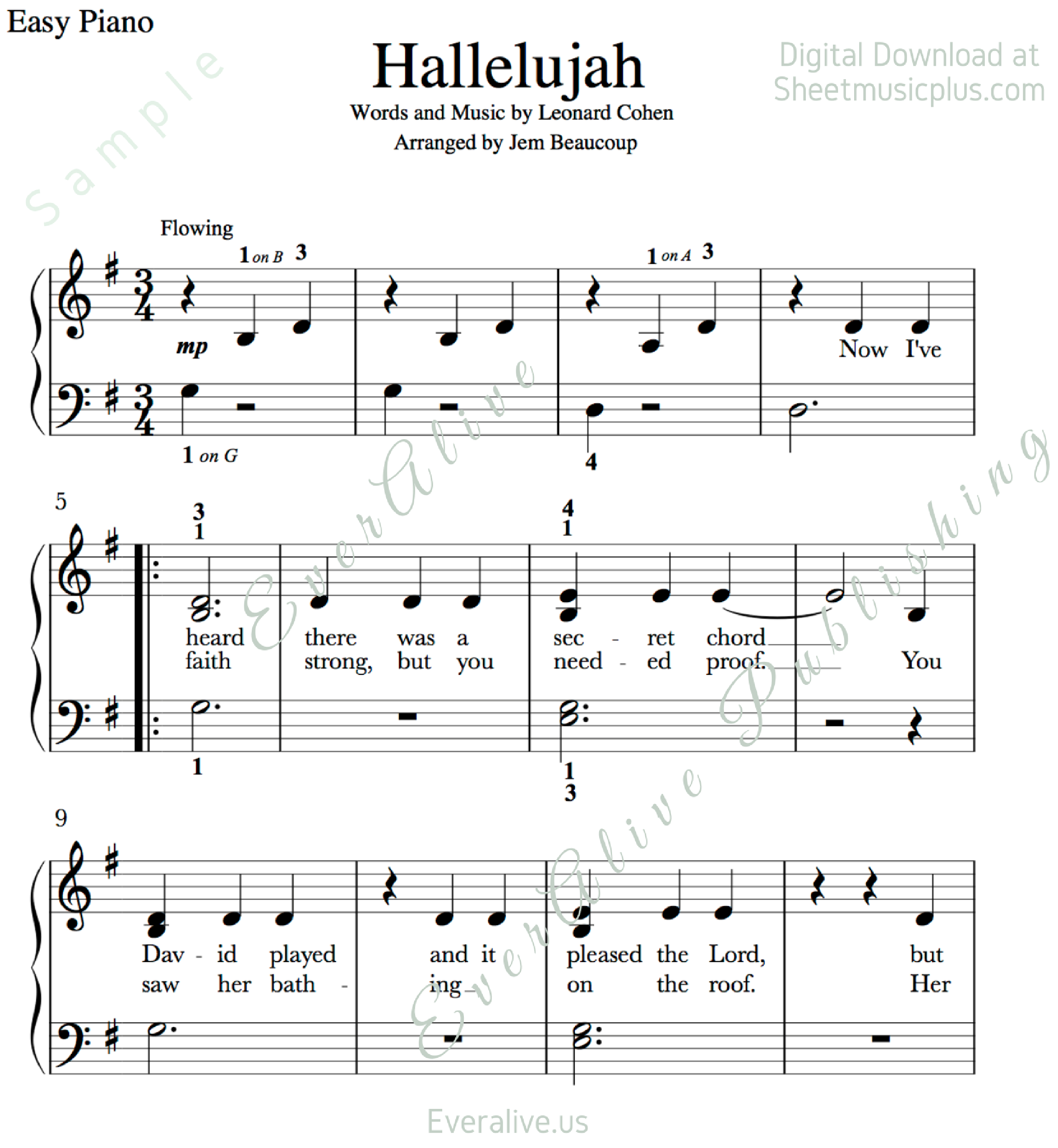 Hallelujah Easy Piano Sheet Music Free Printable Hallelujah Christmas 