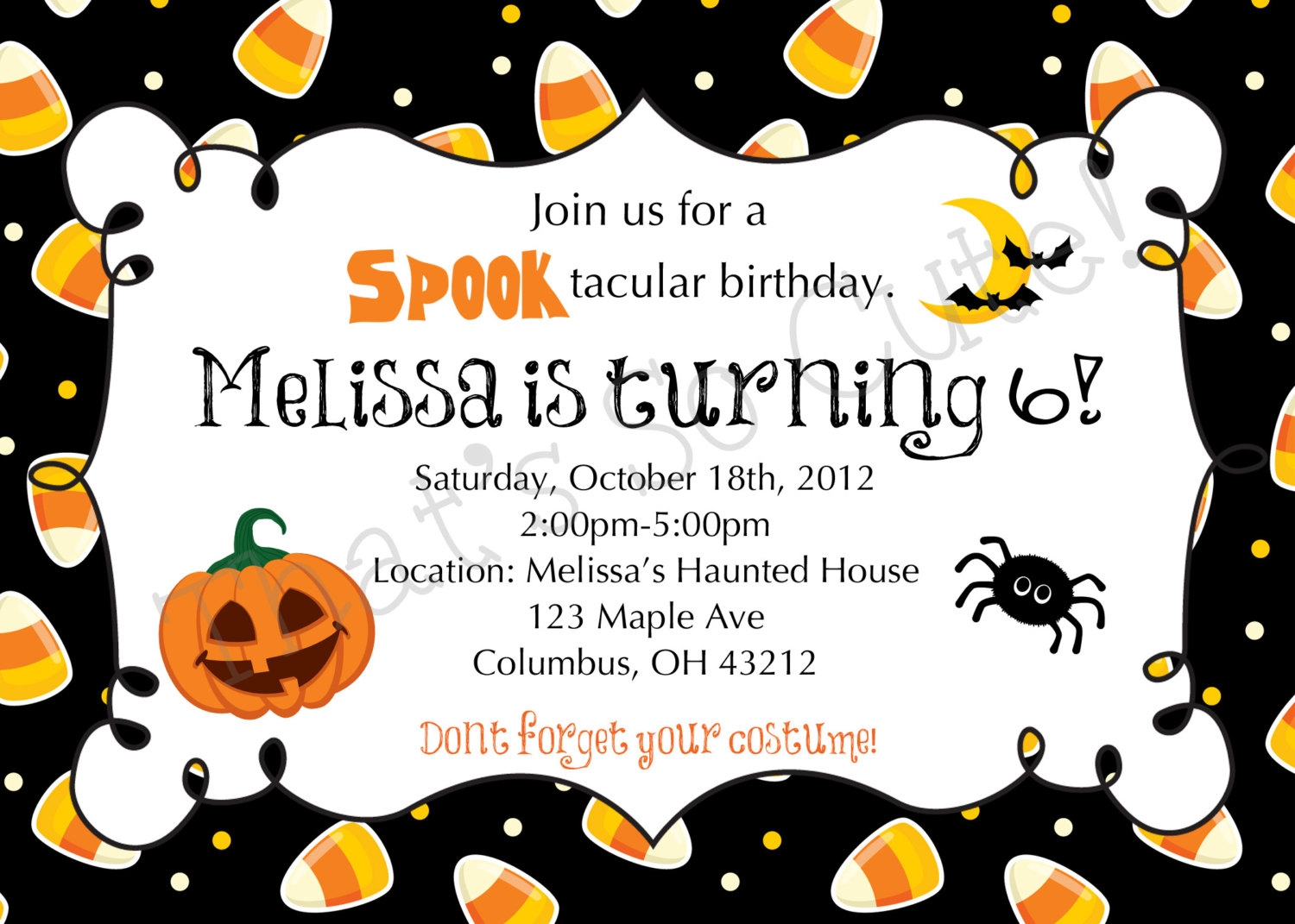 Halloween Birthday Party Invitation Wording Dolanpedia
