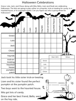 Halloween Logic Puzzle Free Printable