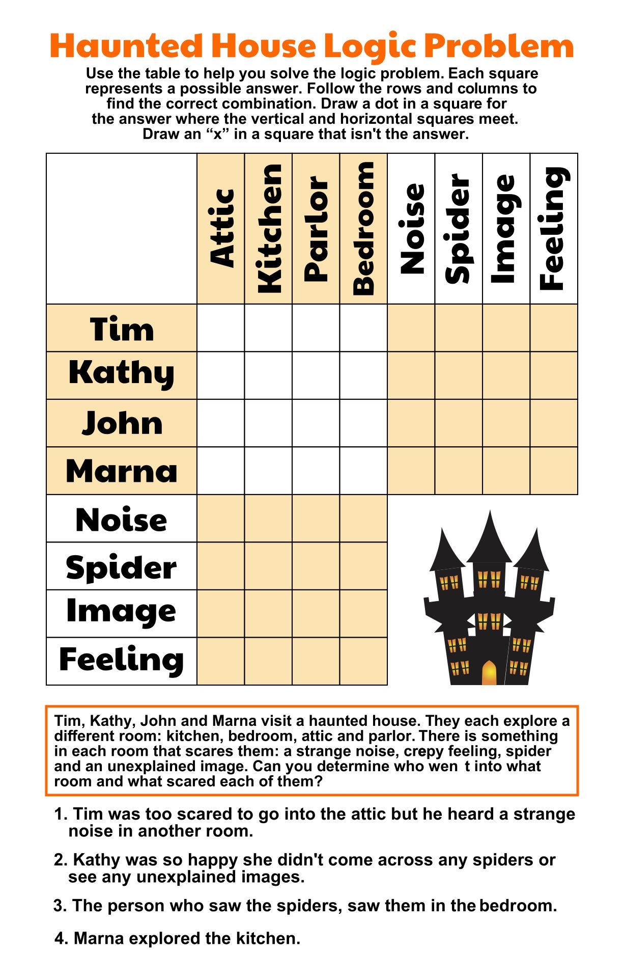 Halloween Logic Puzzles 15 Free PDF Printables Printablee