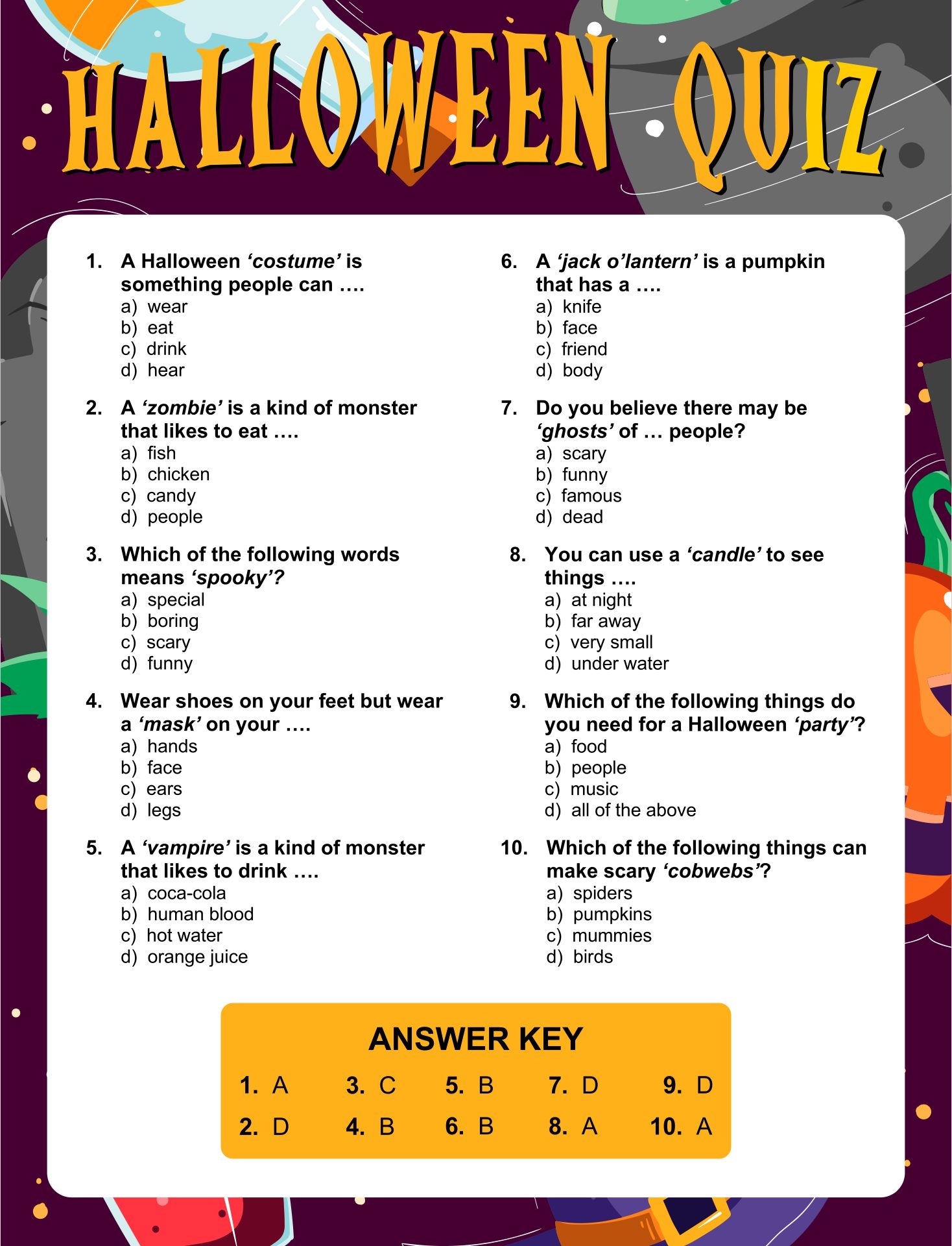 Halloween Trivia And Answers 15 Free PDF Printables Printablee