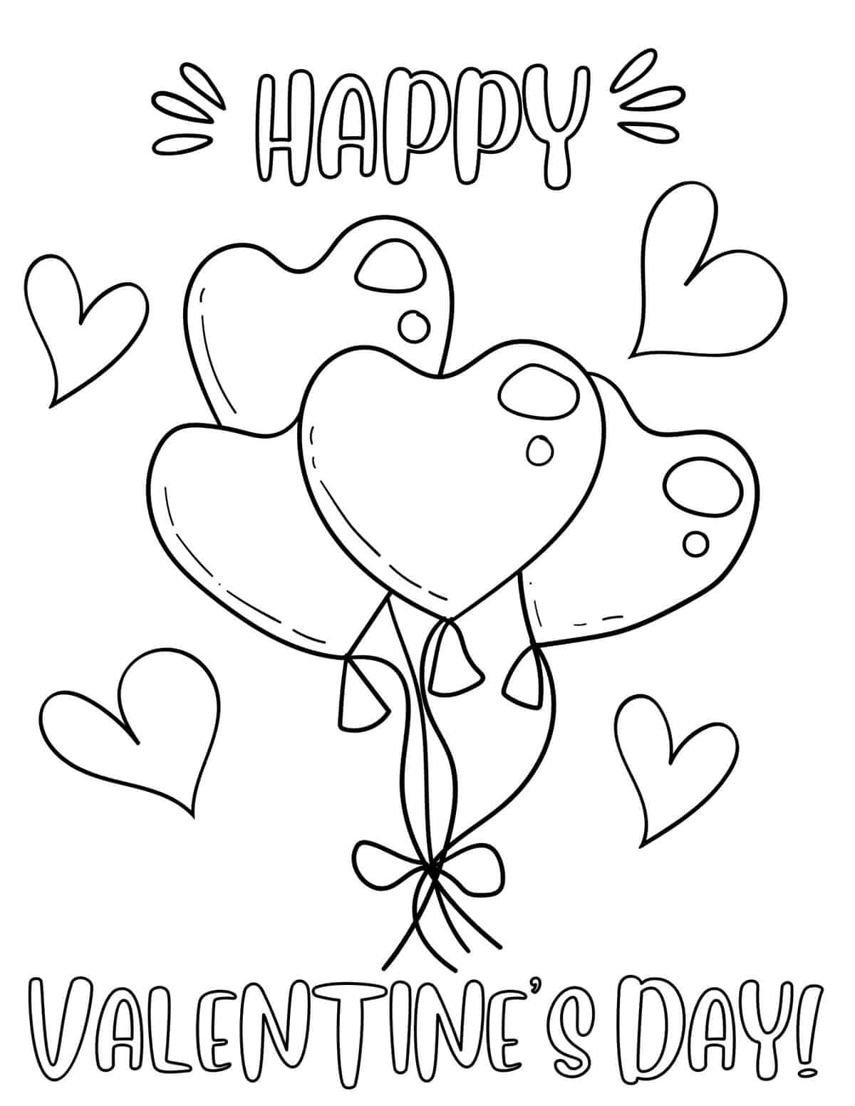 Happy Valentines Day Coloring Pages Free Printable