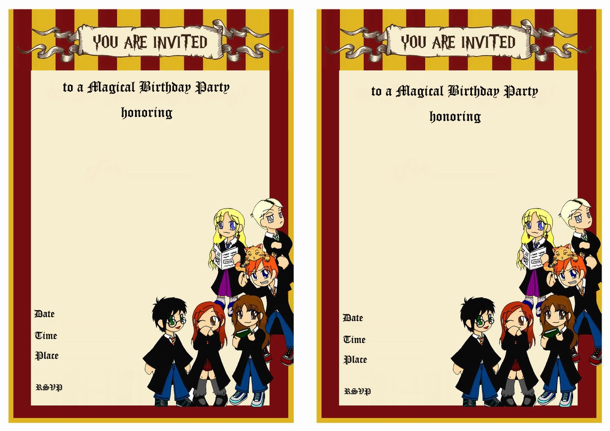 Harry Potter Birthday Party Invitation Template Free