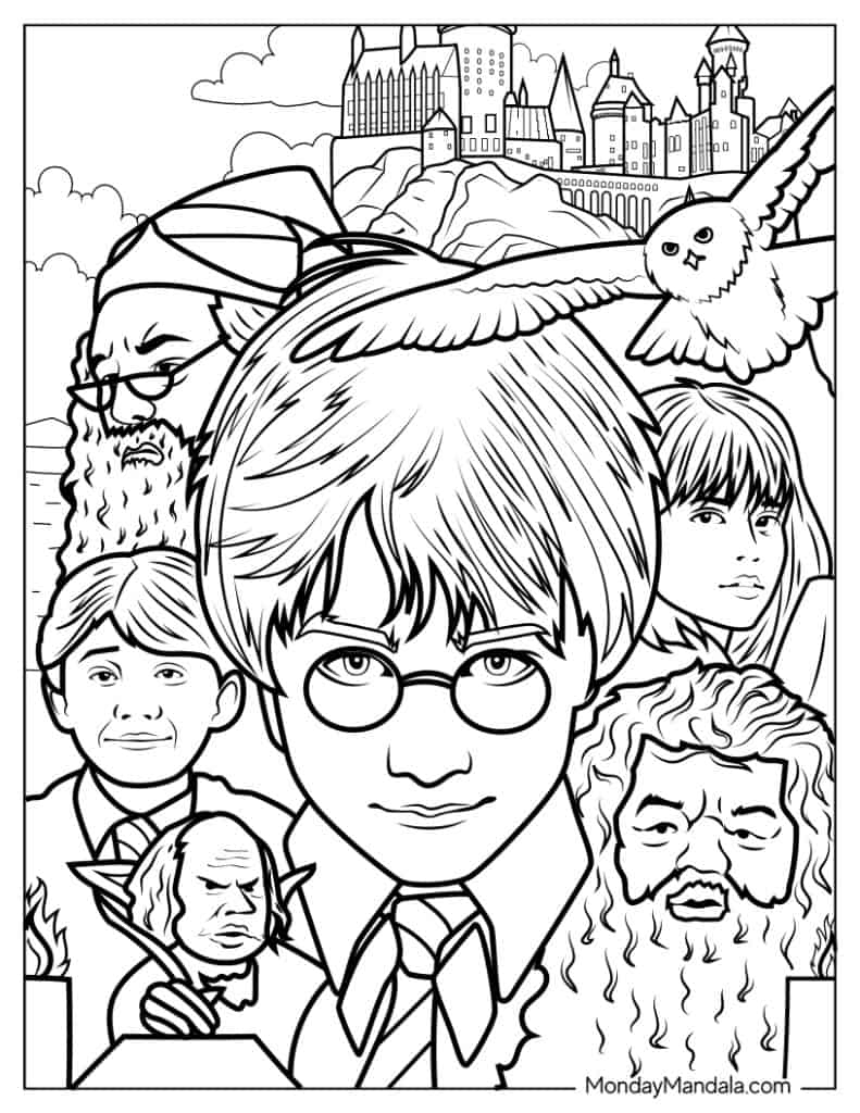 Harry Potter Coloring Sheets Free Printable Free Printable Templates