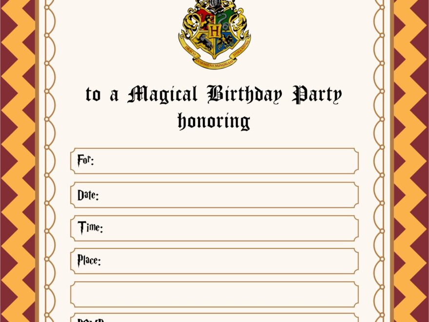 Harry Potter Invitation 10 Free PDF Printables Printablee