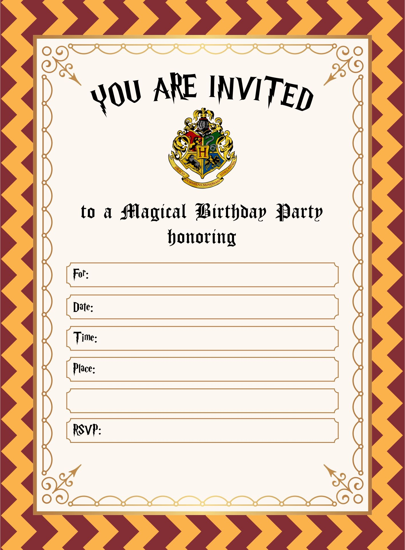 Harry Potter Invitation 10 Free PDF Printables Printablee