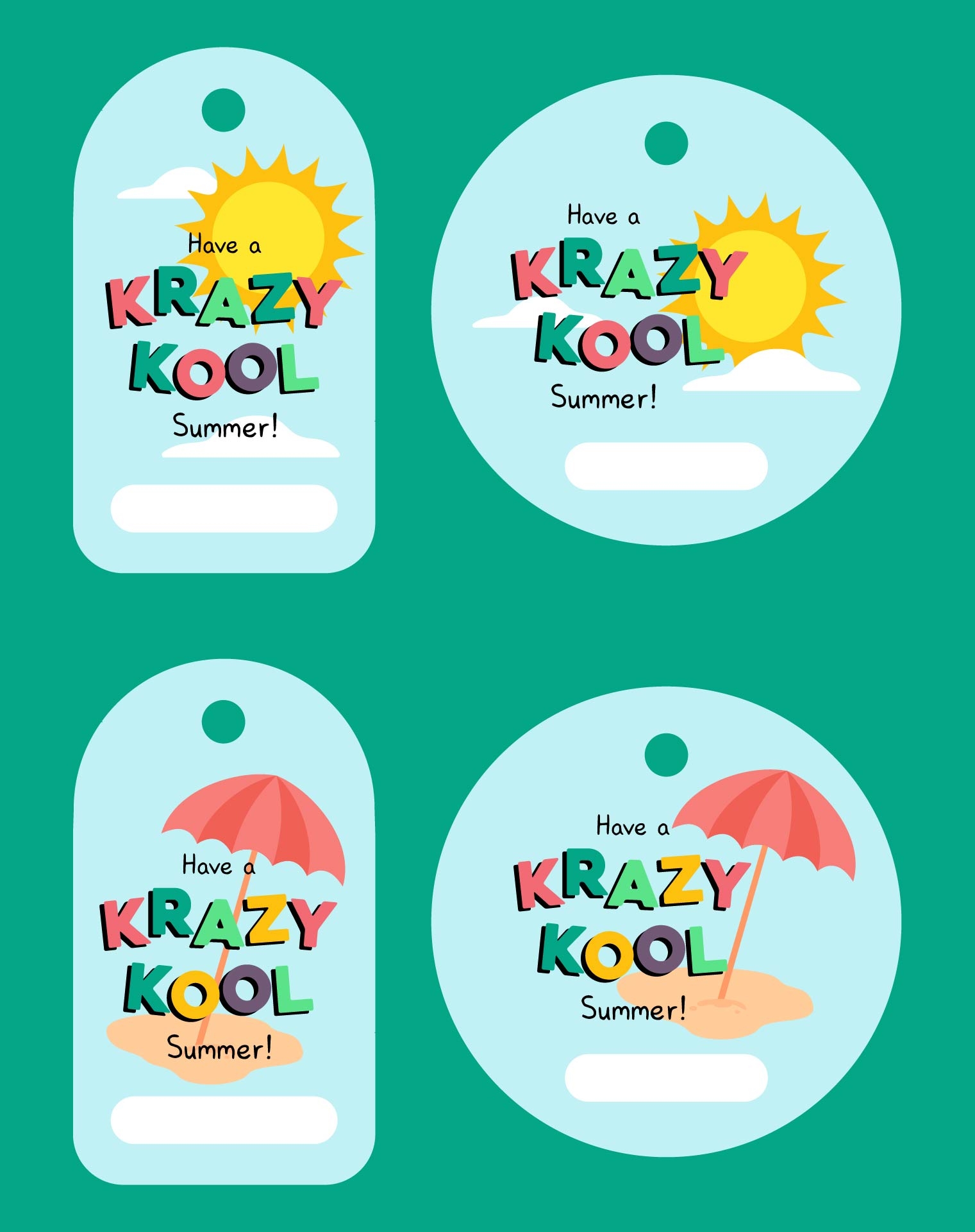 Have A Kool Summer Tag End Of Year Gifts 7 Free PDF Printables 