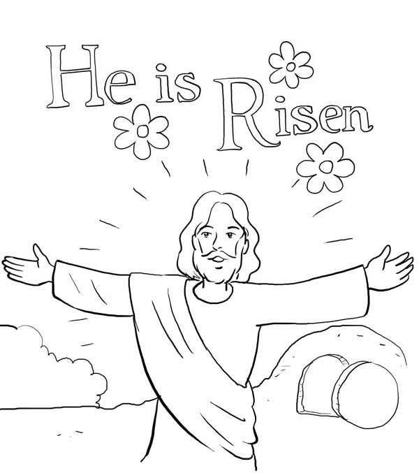 He Is Risen In Jesus Resurrection Coloring Page NetArt