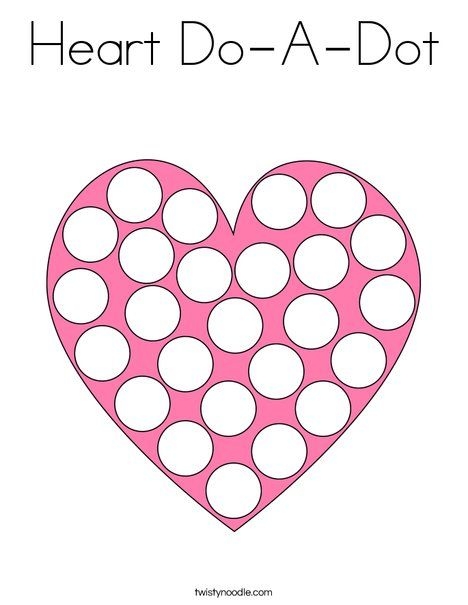 Heart Do A Dot Coloring Page Twisty Noodle Do A Dot Valentine 