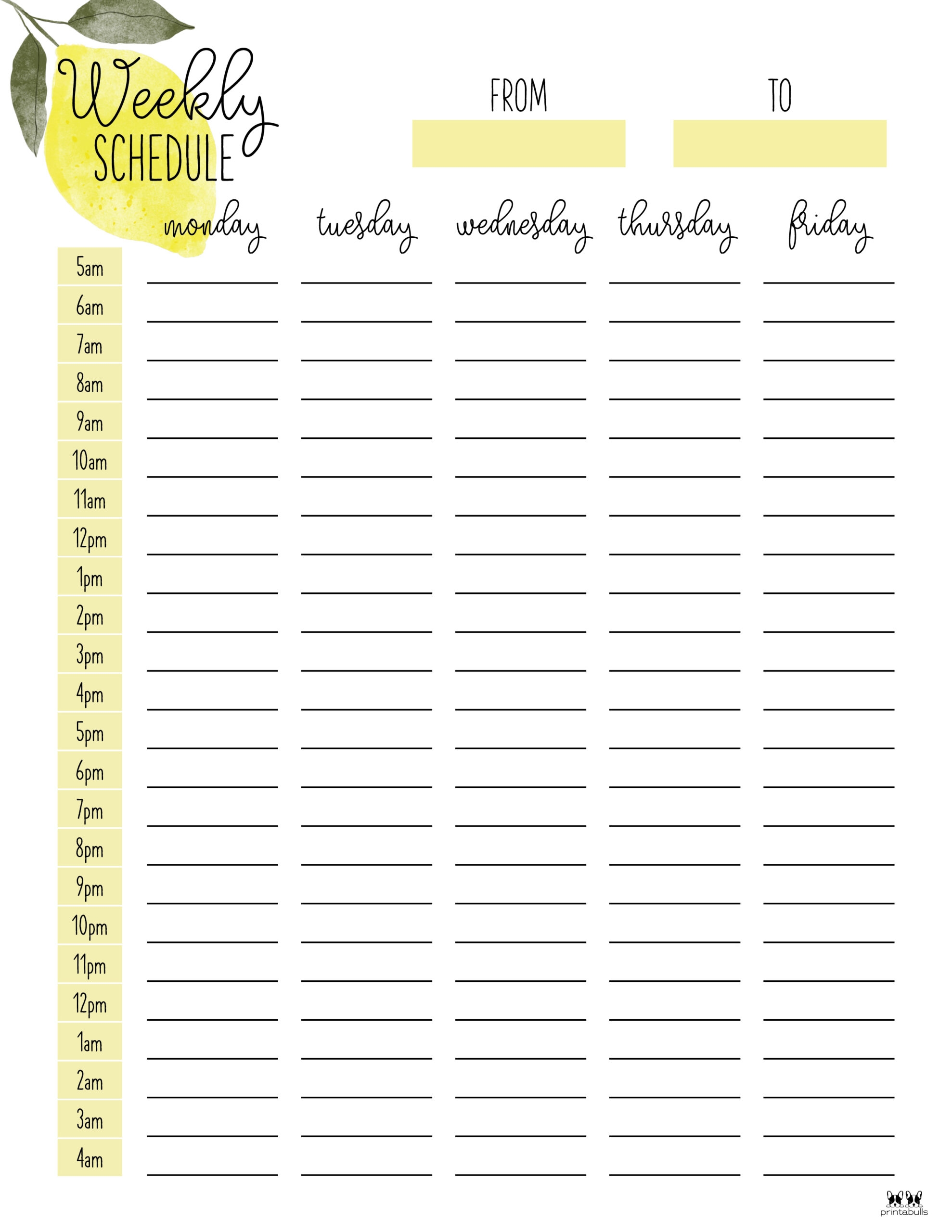 Free Printable Hourly Schedule Template