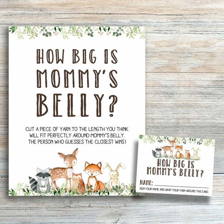 How Big Is Mommy 39 s Belly Game Woodland Baby Shower Games Printable 