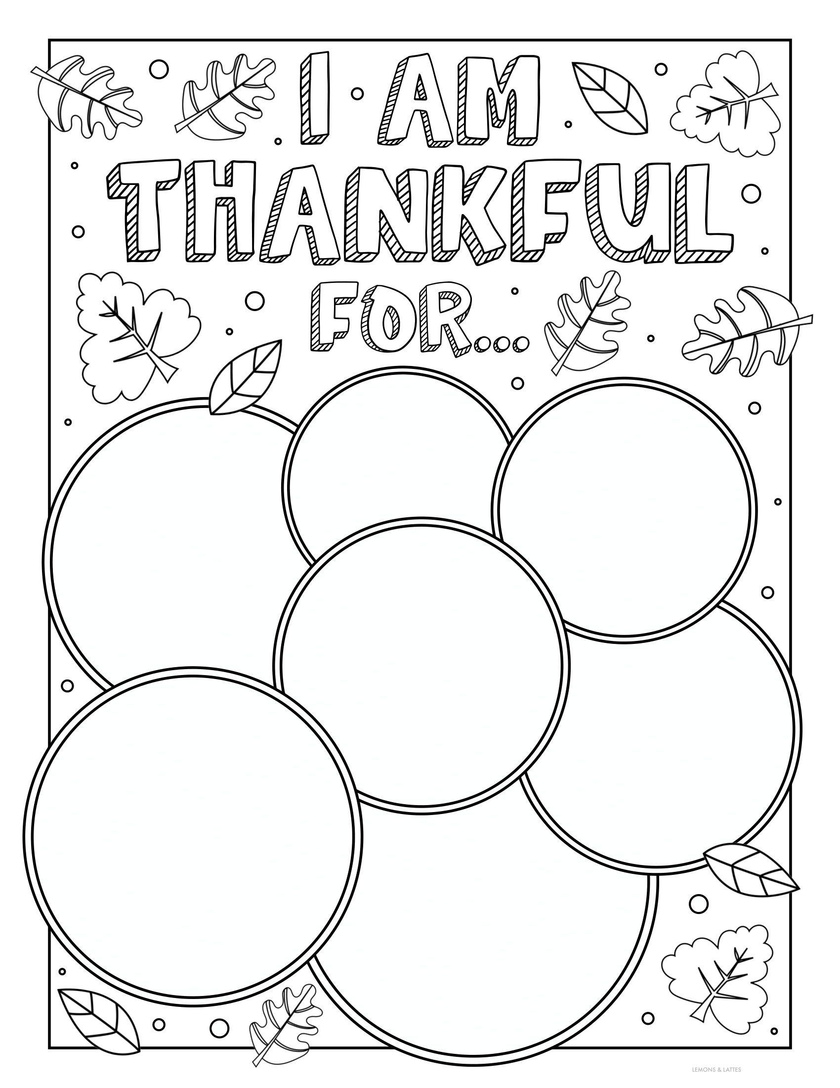 I Am Thankful For Printable