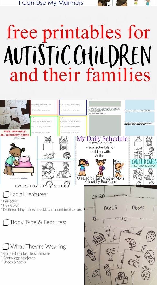 Free Printable Resources For Autism
