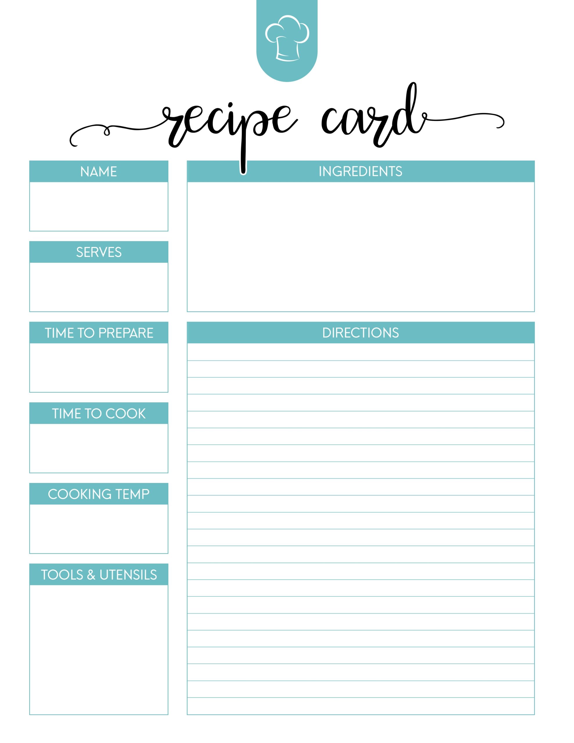 Impeccable Happy Planner Recipe Printable Aubrey Blog