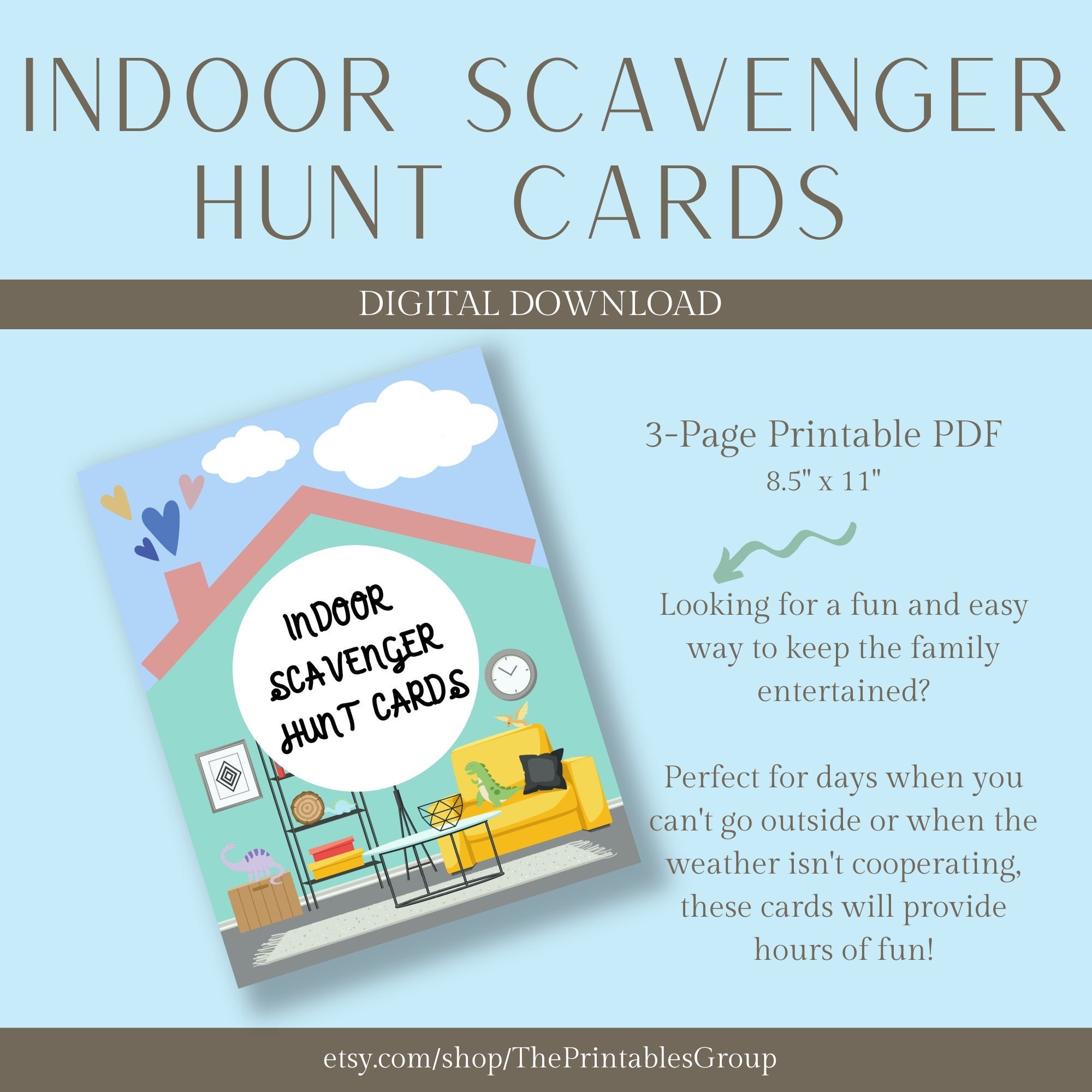 Indoor Scavenger Hunt Cards Around The House Scavenger Hunt Riddles 