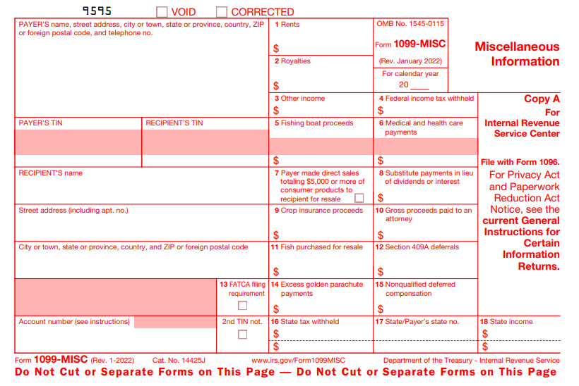 Free Printable 1099 Misc Forms
