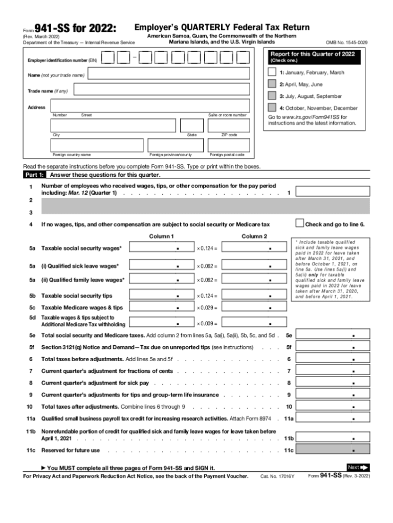 Irs Form 941 For 2025 William D Parker
