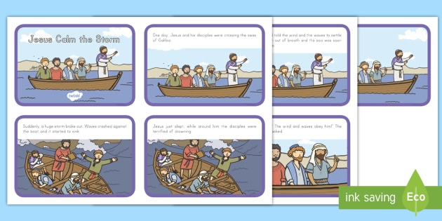 Jesus Calms The Storm Story Sequencing Cards Teacher Made 