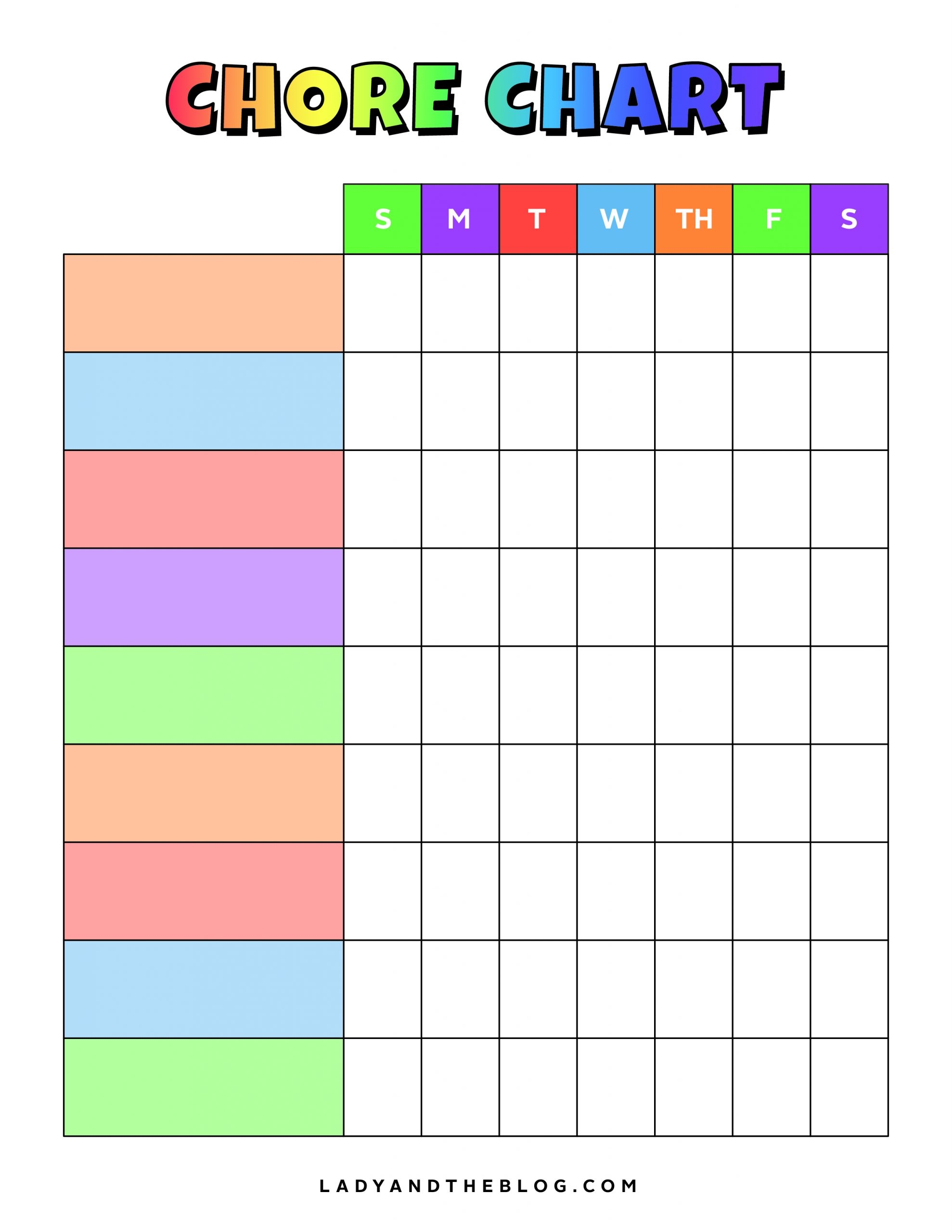 Free Printable Chore Charts For Toddlers