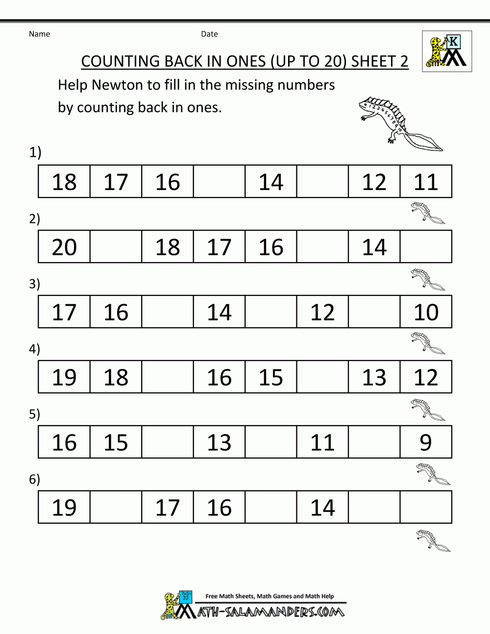 Printable Math Worksheets That Counts Up To 29