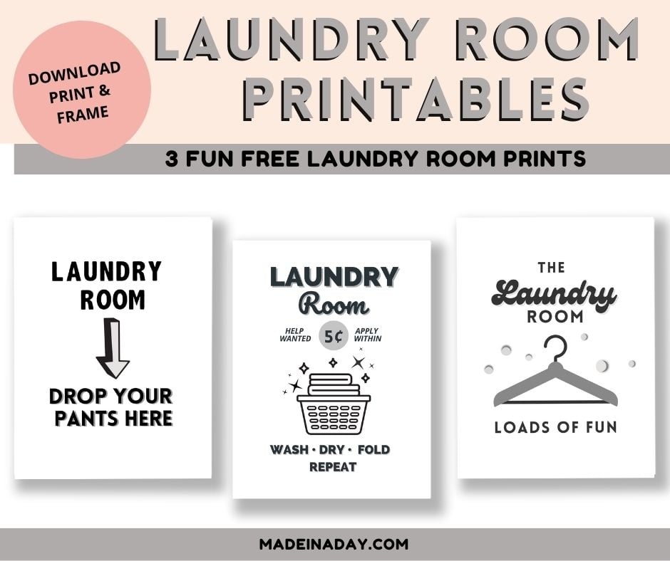 Laundry Room Printable Signs