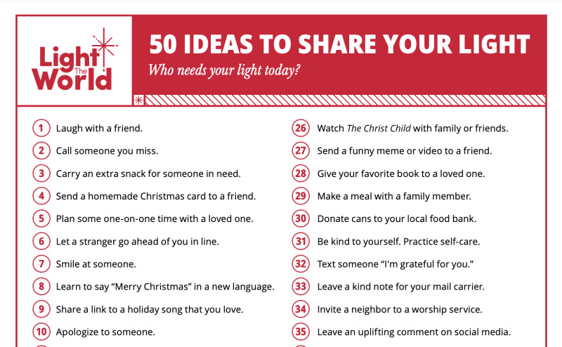 Light The World 2025 Printable