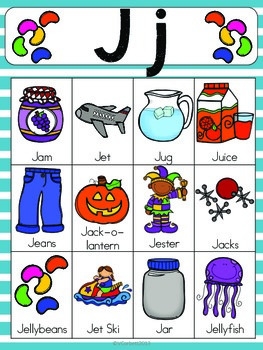 Letter J Vocabulary Cards By The Tutu Teacher TPT